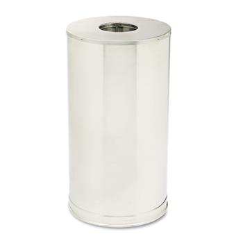 Rubbermaid Commercial European &amp; Metallic Series Drop-In Top Receptacle, Round, 15gal, Satin Stainless