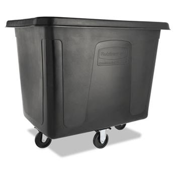 Rubbermaid Commercial MDPE 102.9 gal Basket Truck with Wheels/Casters, Rectangular, 31&quot; W x 43 3/4&quot; D x 37&quot; H, Black
