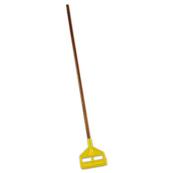 Rubbermaid Commercial Invader Wood Side-Gate Wet-Mop Handle, 54&quot;, Natural/Yellow