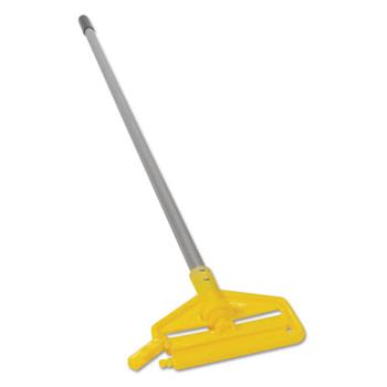 Rubbermaid Commercial Invader Aluminum Side-Gate Wet-Mop Handle, 1 dia x 60, Gray/Yellow