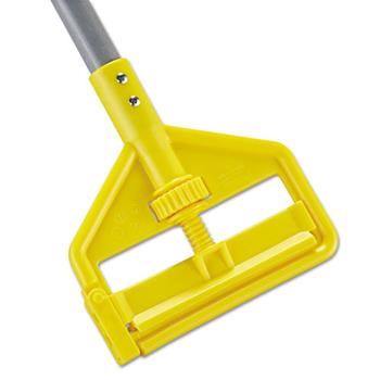 Rubbermaid Commercial Invader Fiberglass Side-Gate Wet-Mop Handle, 1 dia x 54, Gray/Yellow