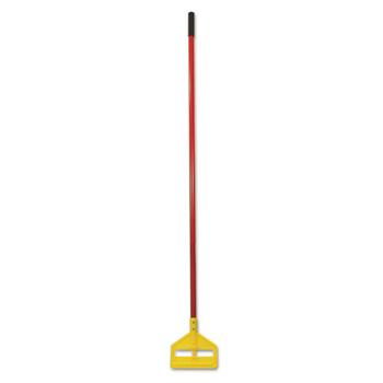 Rubbermaid Commercial Invader Fiberglass Side-Gate Wet-Mop Handle, 60&quot;, Red/Yellow