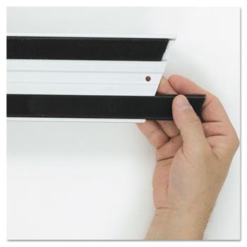 Rubbermaid Commercial Hook &amp; Loop Replacement Strips, 1 1/10w x 18l, Black