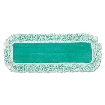 Rubbermaid Commercial Hygen Microfiber Dust Pad with Fringe, 18 inch, Green