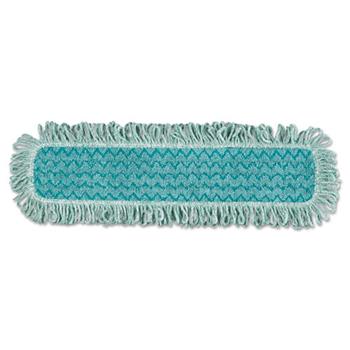 Rubbermaid Commercial Hygen Microfiber Dust Pad with Fringe, 24 inch, Green