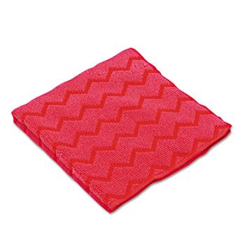 Rubbermaid Commercial Hygen Microfiber Cloth, 16 x 16 inch, Red, 12/CT