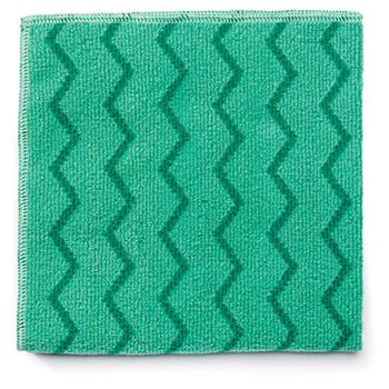 Rubbermaid Commercial Hygen Microfiber Cloth, 16 x 16 inch, Green, 12/CT