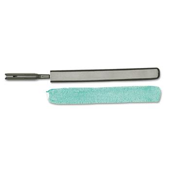 Rubbermaid Commercial Hygen Flexible Dusting Wand with Microfiber Duster Cover/Sleeve, 29 inch, Green