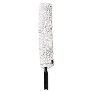 Rubbermaid Commercial Hygen Flexible Dusting Wand with Microfiber Duster Cover/Sleeve, 29 inch, White