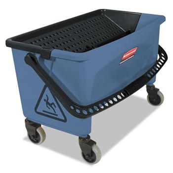 Rubbermaid Commercial Finish Mop Bucket with Press Wringer, 26 inch, Blue