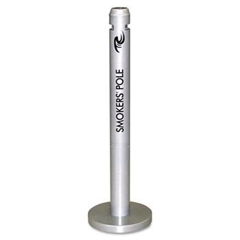 Rubbermaid Commercial Smoker&#39;s Pole, Round, Steel, Silver
