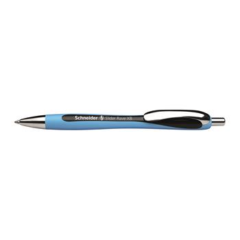 Schneider&#174; Rave Ballpoint Pen, XB, 1.4 mm, Retactable, Black Ink, 5/BX