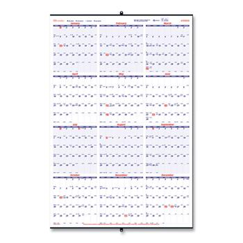 Rediform Brownline Yearly Wall Calendar, 12 Month, 24&quot; x 36&quot;, Blue/White, Jan 2024 - Dec 2024