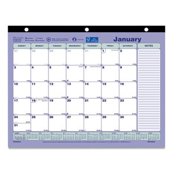Brownline Desk Pad Calendar, Three-Hole Punched, 12 Month, 11&quot; x 8-1/2&quot;, Jan 2024 - Dec 2024