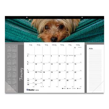 Rediform Blueline Monthly Desk Pad Calendar, 12 Month, 22&quot; x 17&quot;, Dogs, Jan 2024 - Dec 2024