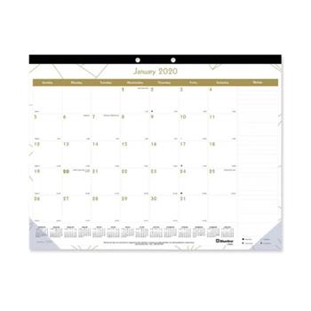 Rediform Blueline Monthly Desk Pad Calendar, 12 Months, January - December, Gold, 22 in x 17 in, 2024