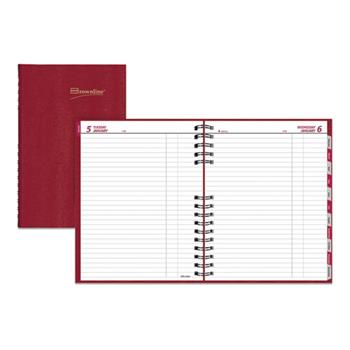 Blueline 2024 CoilPro Daily Planner, Untimed Journal, January to December, 10 in x 8 in, Red