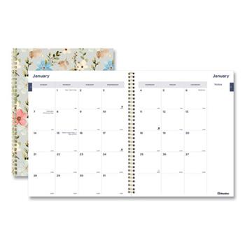 Rediform Blueline Planner, 14 Months, December 2023 - January 2025, Gold Wire, 11 in x 8.5 in, Spring Pattern, 2024