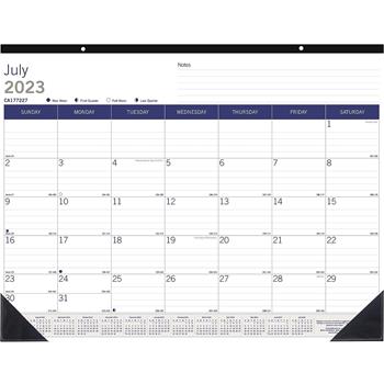 Blueline DuraGlobe Academic Monthly Desk Pad Calendar, July 2023 to July 2024, 22 in x 17 in