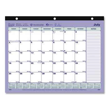 Blueline Academic Monthly Desk Pad Calendar, 13 Month, 11&quot; x 8-1/2&quot;, Jul 2024 - Jul 2025