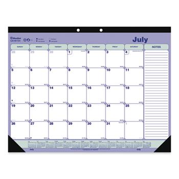 Blueline Academic Monthly Desk Pad Calendar, 12 Month, 21-3/4&quot; x 16&quot;, Jul 2024 - Jun 2025
