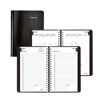 Blueline Essential Academic Daily/Monthly Planner, August 2023 to July 2024, 8 in x 5 in, Black