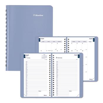 Blueline Essential Academic Daily/Monthly Planner, 12 Month, 8&quot; x 5&quot;, Cyan, Aug 2024 - Jul 2025