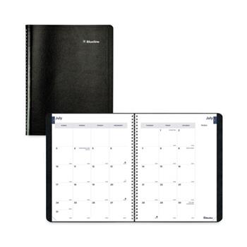 Blueline Essential Academic Monthly Planner, July 2023 to August 2024, 11 in x 8.5 in, Black