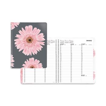 Rediform Brownline Weekly Appointment Book, 12 Months, January - December, 11 in x 8.5 in, Pink Daisy, 2024