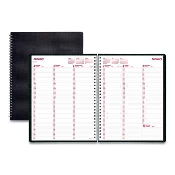 Brownline 2024 DuraFlex Weekly Appointment Planner, January to December, 11 in x 8.5 in, Black