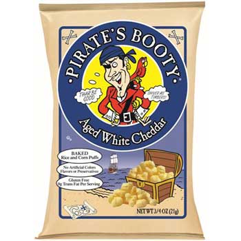 Pirate&#39;s Booty Baked Puffs, Aged White Cheddar, 0.75 oz., 24/CS