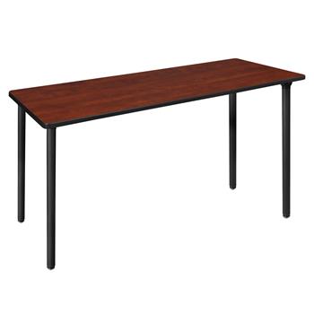 Regency Kee Folding Training Seminar Table, 60 in x 24 in, Cherry Top, Black Legs