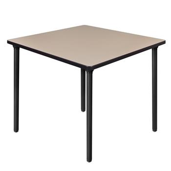 Regency Kee Square Breakroom Table, Medium, 42 in, Beige Top, Black Folding Legs