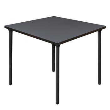 Regency Kee Square Breakroom Table, Medium, 42 in, Grey Top, Black Folding Legs