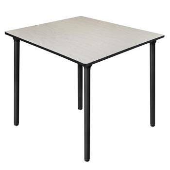 Regency Kee Square Breakroom Table, Large, 48 in, Maple Top, Black Folding Legs