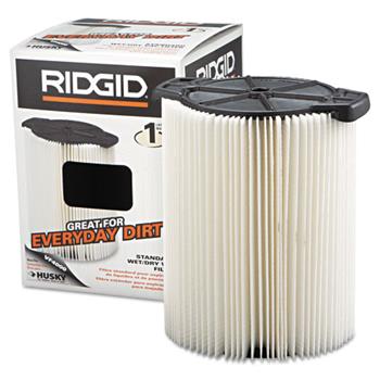 RIDGID Standard Pleated Paper Vacuum Filter, For 5 to 20gal Wet/Dry Vacs