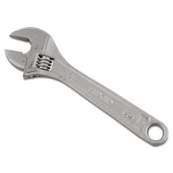 RIDGID Adjustable Wrench, 6&quot; Long, 3/4&quot; Jaw Capacity, Chrome Finish