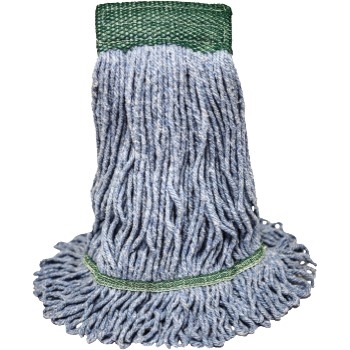 ABCO Blended Looped End Wet Mop Heads, 16 oz, Blue, 5&quot; Headband