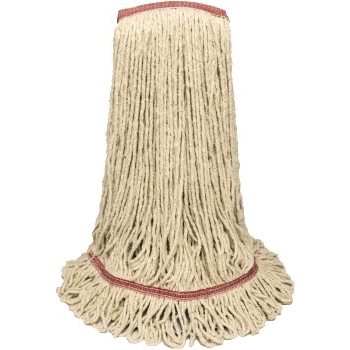 ABCO Cotton Looped End Wet Mop Heads, 24 oz, White, 1&quot; Headband