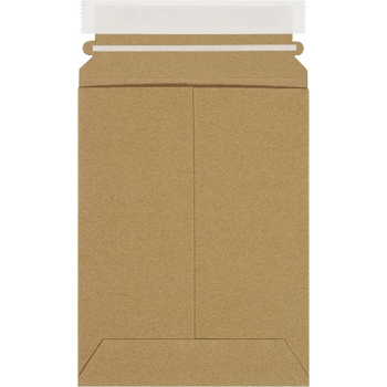 W.B. Mason Co. Stayflats Plus Self-Seal Mailers, #1PSK, 6 in x 8 in, Kraft, 100/Case