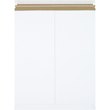 W.B. Mason Co. Stayflats Plus Self-Seal Mailers, #7PSW, 17 in x 21 in, White, 100/Case