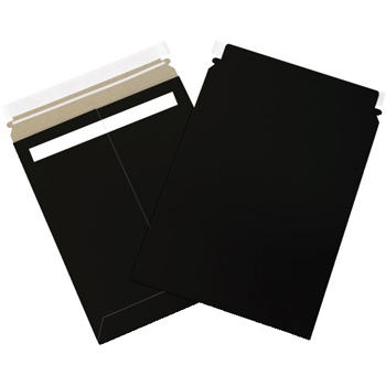W.B. Mason Co. Stayflats Lite Self-Seal Mailers, 6 in x 9 in, Black, 250/Case