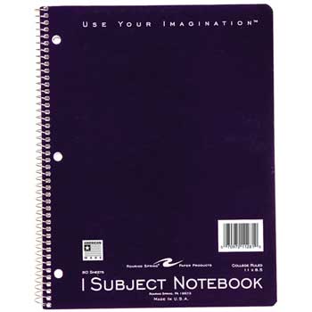 Roaring Spring Notebook, College Ruled, 8.5&quot; x 11&quot;, White Paper, Assorted Covers, 80 Sheets