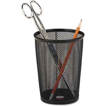 Rolodex&#174; Nestable Jumbo Wire Mesh Pencil Cup, 4 3/8 dia. x 5 2/5, Black