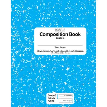 Pacon Composition Book, Wide Ruled, 7.75&quot; x 9.75&quot;, White Paper, Blue Cover, 50 Sheets