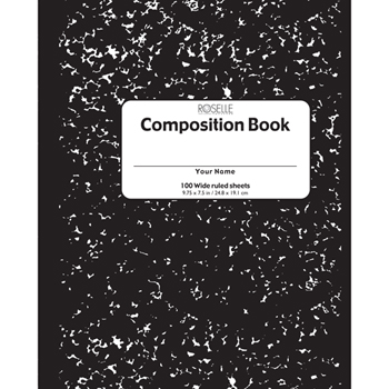 Roselle Marble Cover Composition Book, 9-3/4 in. x 7-1/2 in., 100 Sheets