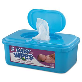 Royal Baby Wipes Tub, White, 80/Tub, 12 Tubs/Carton