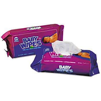 Royal Baby Wipes Refill Pack, White, 80/PK, 12 PK/CT