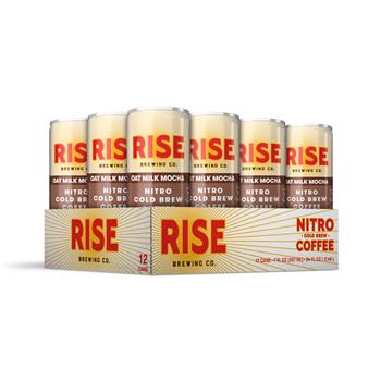 RISE Brewing Co. Oat Milk Mocha Nitro Cold Brew Latte, 7 oz, 12/Case