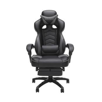RESPAWN 110 Racing Style Gaming Chair, Reclining Ergonomic Chair w/ Footrest, Gray